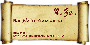 Marján Zsuzsanna névjegykártya